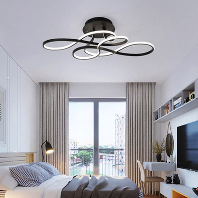 Spring Semi Flush Light Fixture Minimalistic Acrylic LED Semi Flush Mount Ceiling Fixture