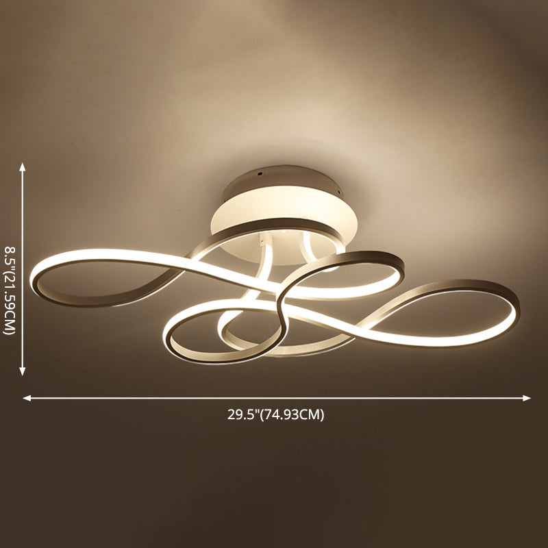 Spring Semi Flush Light Fixture Minimalistic Acrylic LED Semi Flush Mount Ceiling Fixture
