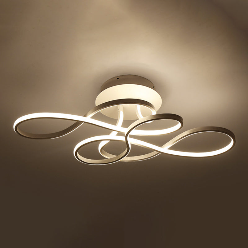 Spring Semi Flush Light Fixture Minimalistic Acrylic LED Semi Flush Mount Ceiling Fixture