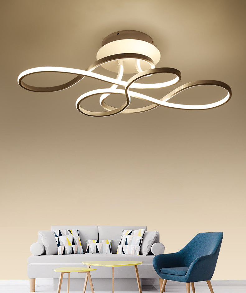 Spring Semi Flush Light Fixture Minimalistic Acrylic LED Semi Flush Mount Ceiling Fixture