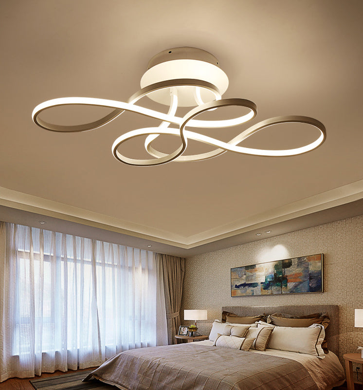 Spring Semi Flush Light Fixture Minimalistic Acrylic LED Semi Flush Mount Ceiling Fixture