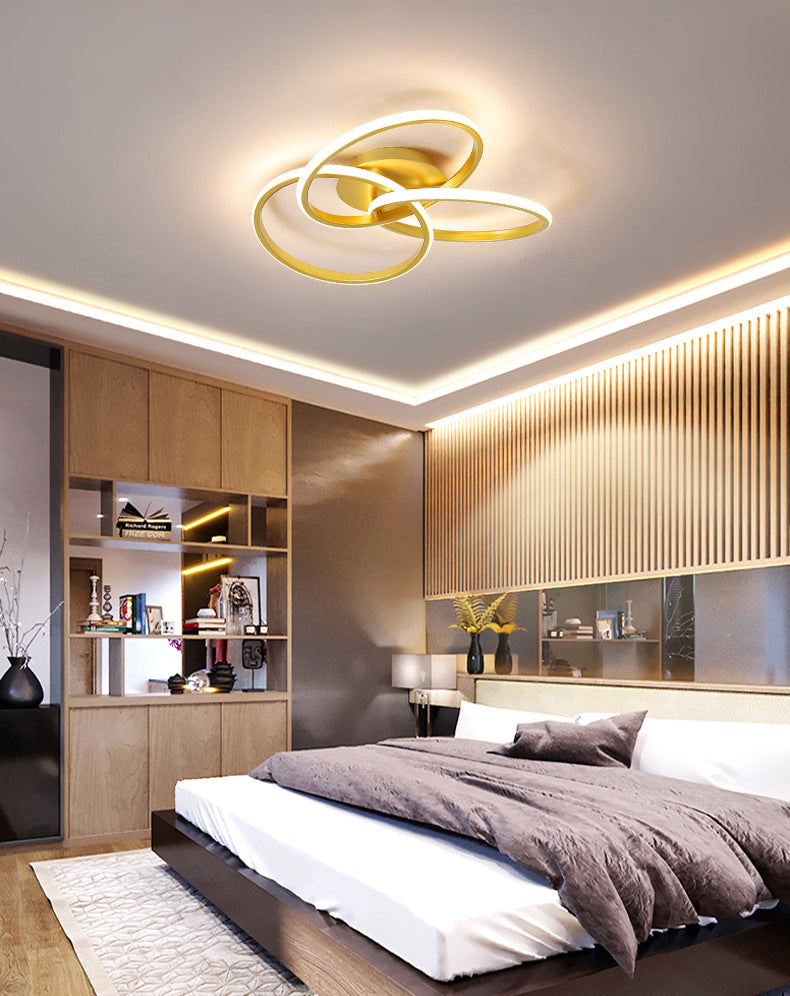 Lámpara de techo de montaje semi empotrado con giro de metal, accesorios de iluminación minimalistas para dormitorio