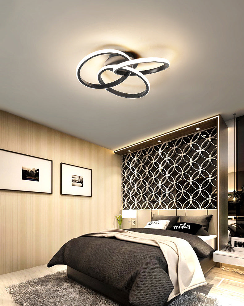 Metal Twist Semi Flush Mount Ceiling Light Minimalism Bedroom Flush Mount Light Fixtures