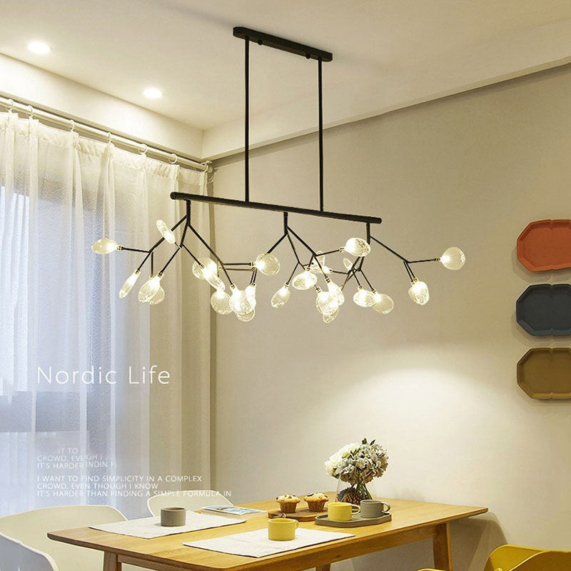 Partido de iluminación de la isla Fireflies colgante de isla de metal de estilo minimalista para comedor