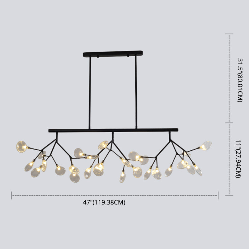 Partido de iluminación de la isla Fireflies colgante de isla de metal de estilo minimalista para comedor