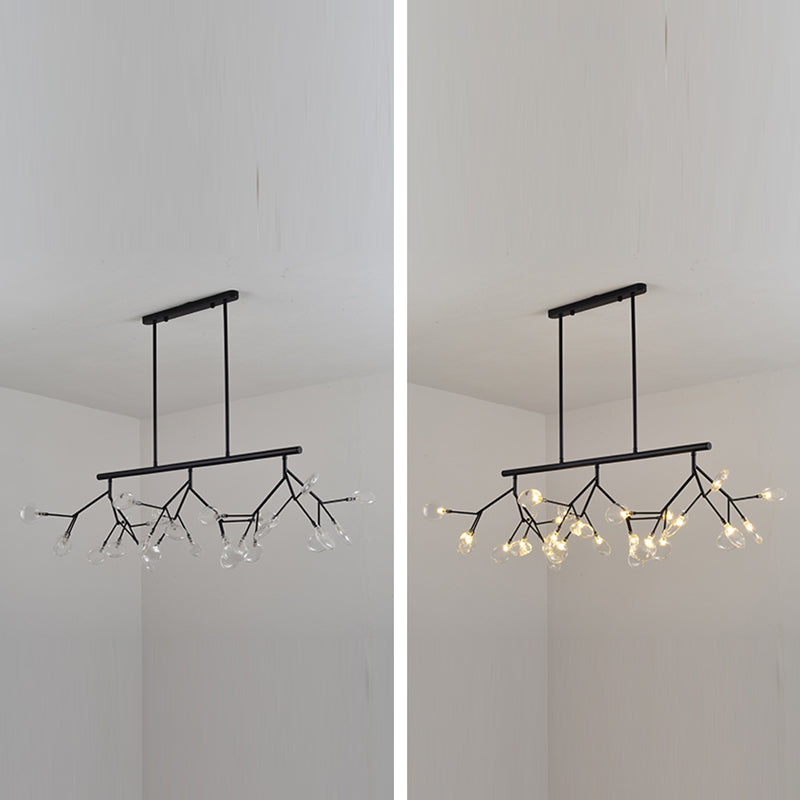 Partido de iluminación de la isla Fireflies colgante de isla de metal de estilo minimalista para comedor