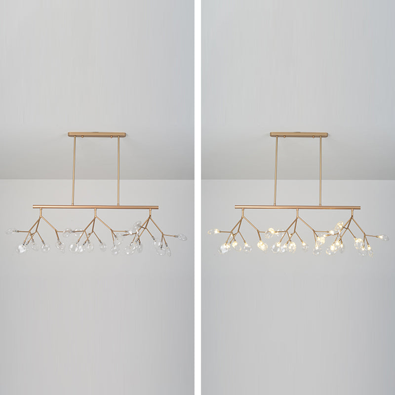 Partido de iluminación de la isla Fireflies colgante de isla de metal de estilo minimalista para comedor