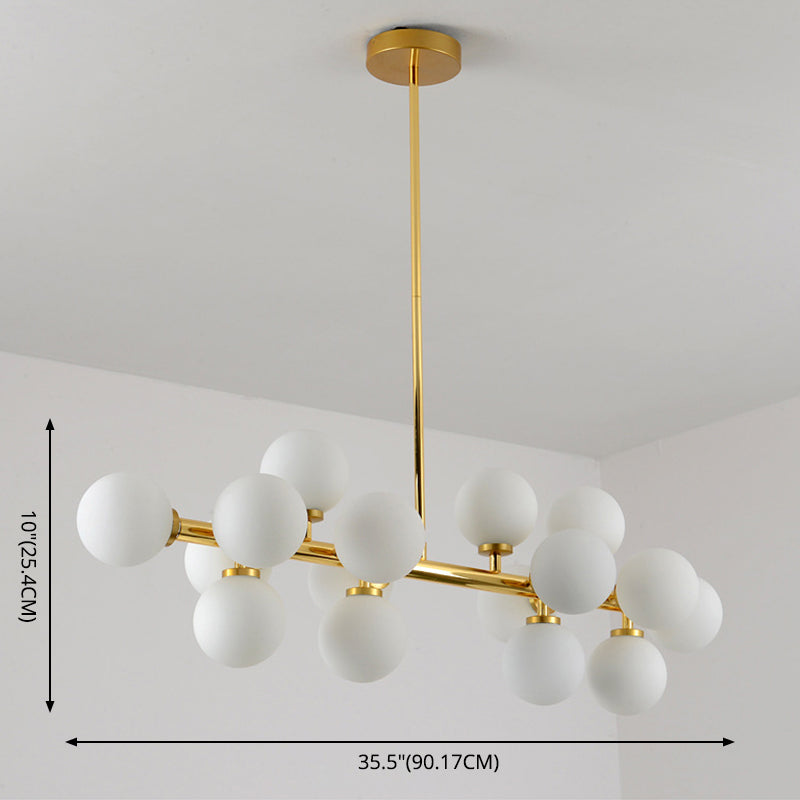 Bubbles Dinning Room Island Pendant Light Glass Minimalistic Island Lighting in White