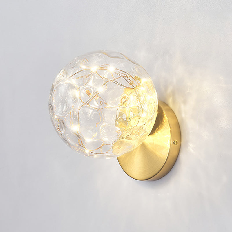 Transparent Glass Orb Mini Wall Lamp Nordic Style Creative LED Light Strings Bedside Light