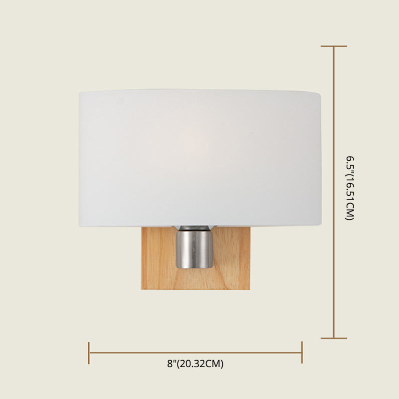 Lampe à chambre à coucher en verre rectangulaire lampe murale nordique simplicité simple applique de type bulbe avec base en bois massif
