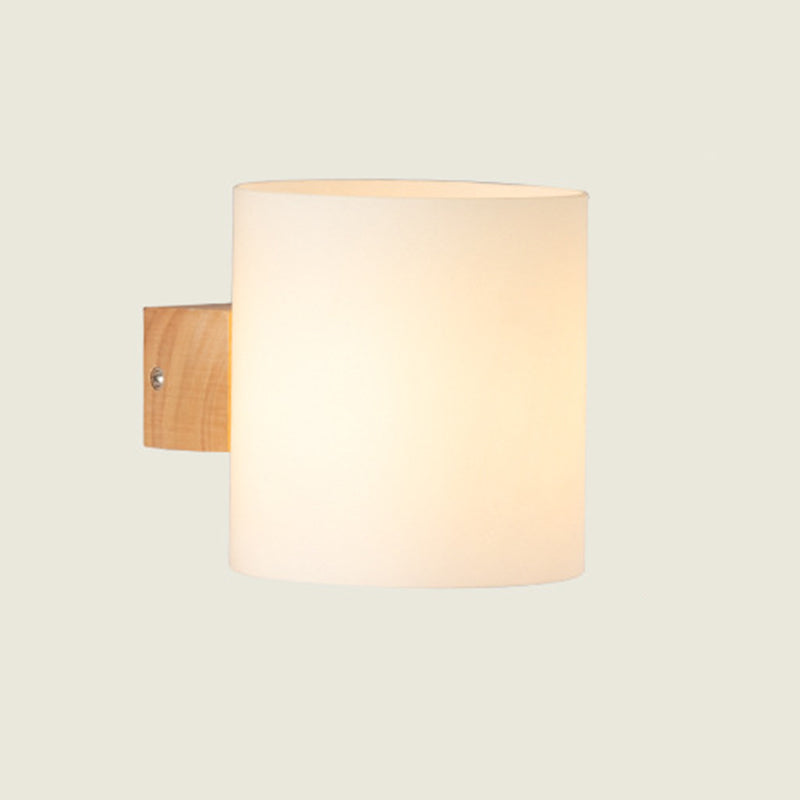 Weißer Glasschatten Einfachheit Holzwandlampe Nordischer Korridortreppe Leuchte