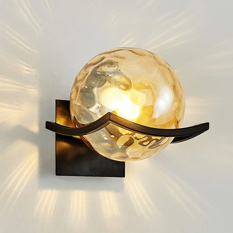7 Inches Height Single Bulb Mini Sconce Light Nordic Style Simplicity Glass Ball Wall Light