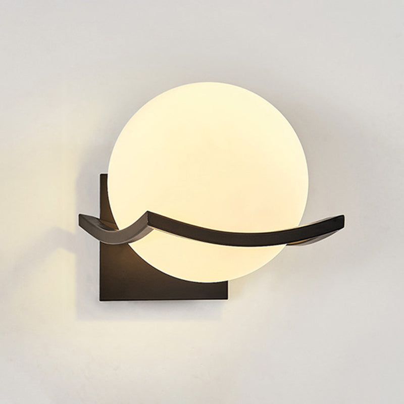 7 Inches Height Single Bulb Mini Sconce Light Nordic Style Simplicity Glass Ball Wall Light