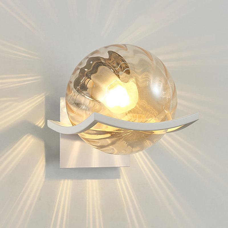 7 Inches Height Single Bulb Mini Sconce Light Nordic Style Simplicity Glass Ball Wall Light