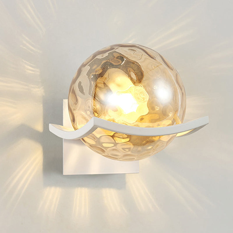 7 Inches Height Single Bulb Mini Sconce Light Nordic Style Simplicity Glass Ball Wall Light