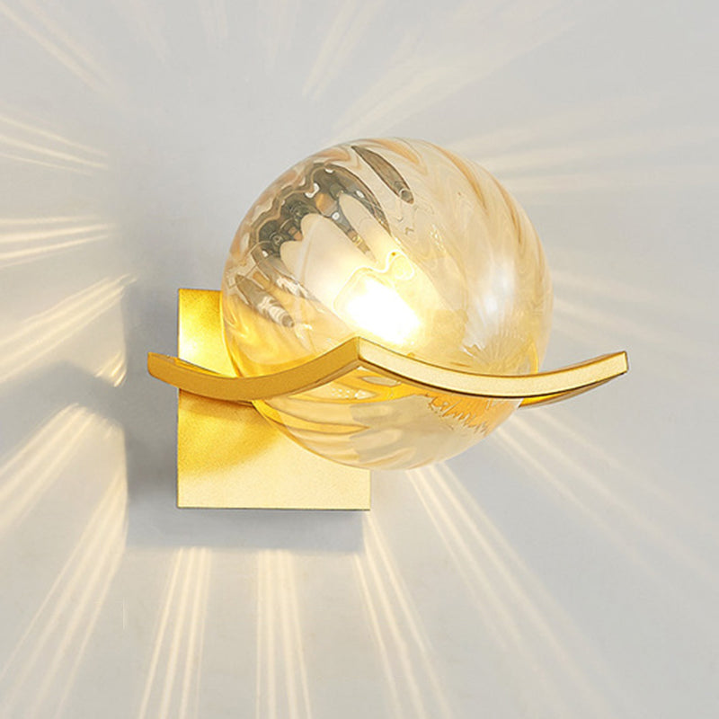 7 Inches Height Single Bulb Mini Sconce Light Nordic Style Simplicity Glass Ball Wall Light