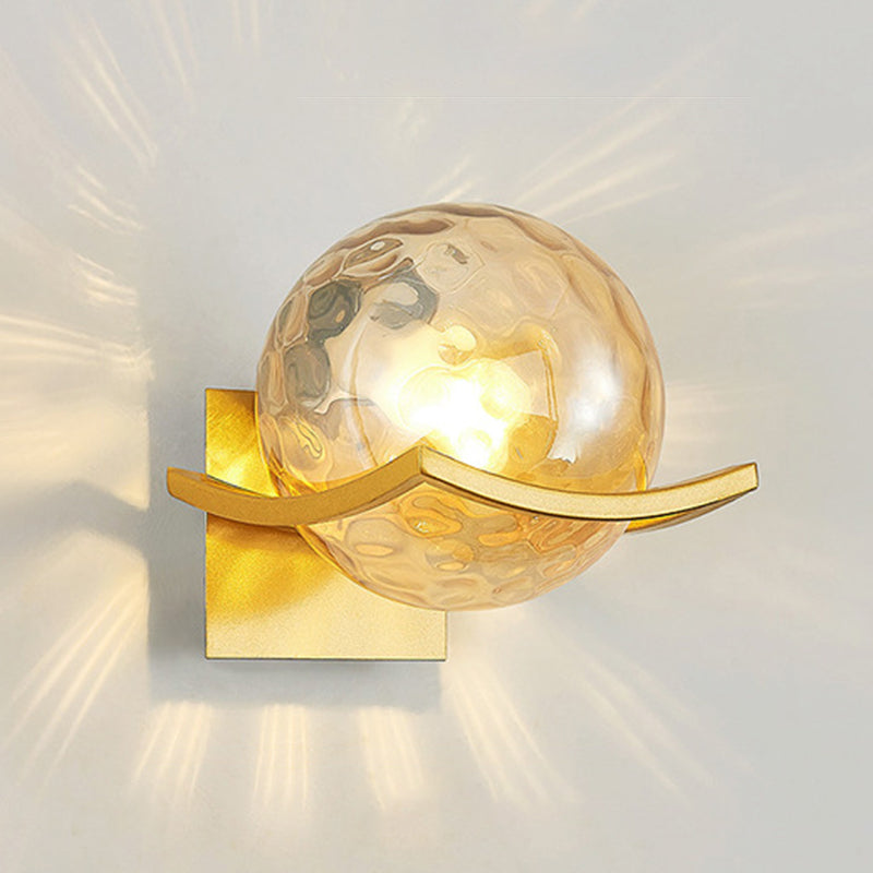 7 Inches Height Single Bulb Mini Sconce Light Nordic Style Simplicity Glass Ball Wall Light