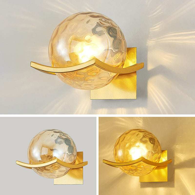 7 Inches Height Single Bulb Mini Sconce Light Nordic Style Simplicity Glass Ball Wall Light