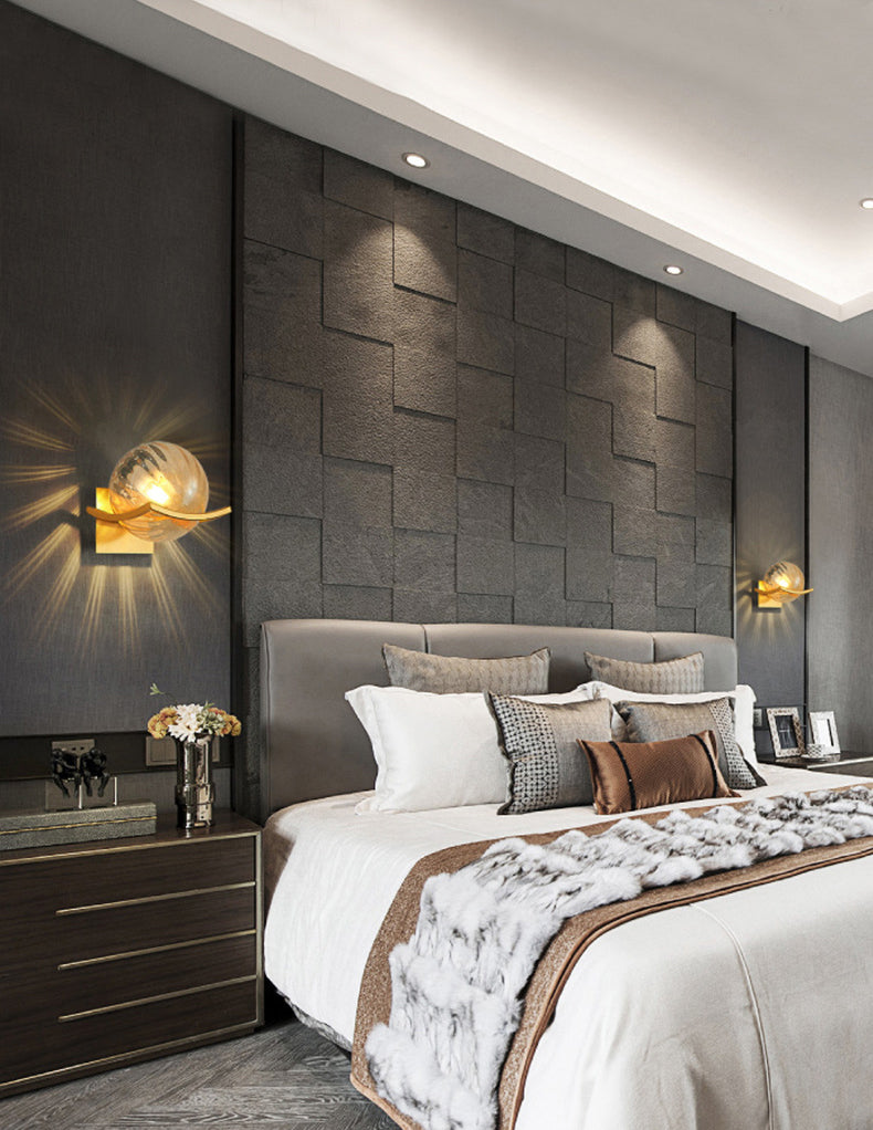 7 Inches Height Single Bulb Mini Sconce Light Nordic Style Simplicity Glass Ball Wall Light