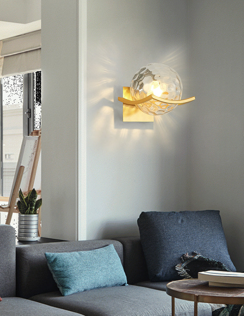 7 Inches Height Single Bulb Mini Sconce Light Nordic Style Simplicity Glass Ball Wall Light