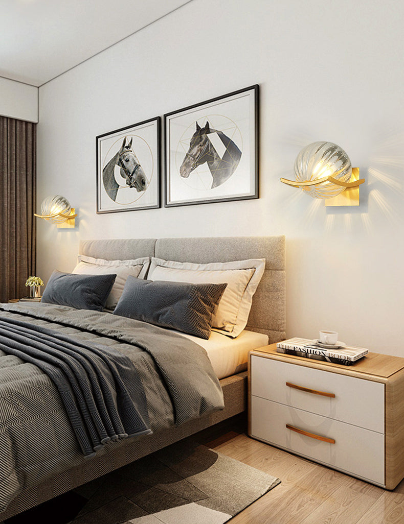 7 Inches Height Single Bulb Mini Sconce Light Nordic Style Simplicity Glass Ball Wall Light