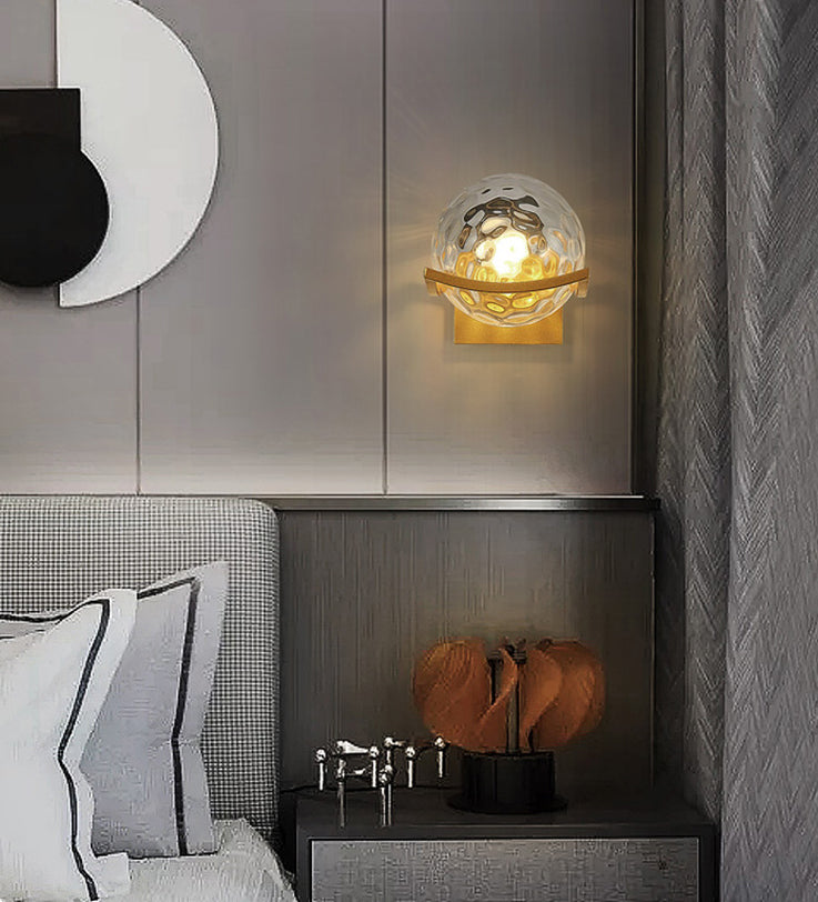 7 Inches Height Single Bulb Mini Sconce Light Nordic Style Simplicity Glass Ball Wall Light