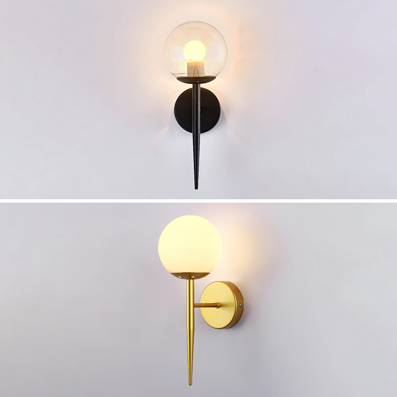 1-Licht nordischer Stil Metall Wandlampe Kugel Schatten Einfachheit Leuchte für Treppenflure