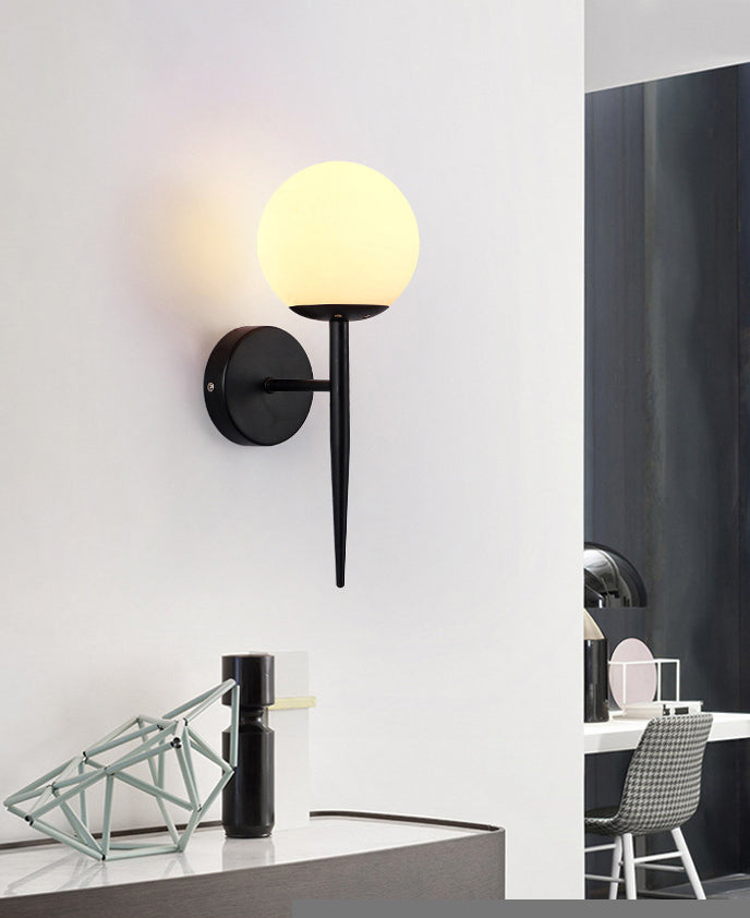 1-Licht nordischer Stil Metall Wandlampe Kugel Schatten Einfachheit Leuchte für Treppenflure