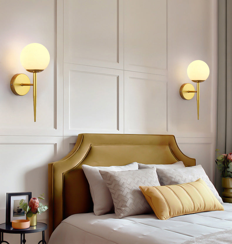 1-Licht nordischer Stil Metall Wandlampe Kugel Schatten Einfachheit Leuchte für Treppenflure