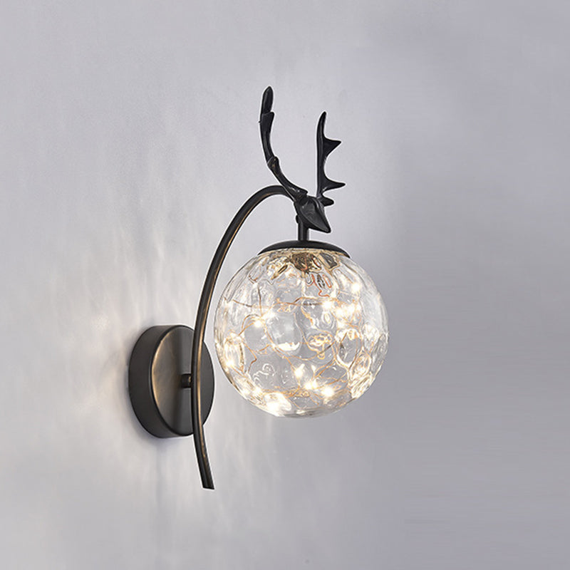 LED Light Strings Simplicity Glass Wall Sconce Metal Antler Design Nordic Style Lighting Fixture for Bedroom Living Room