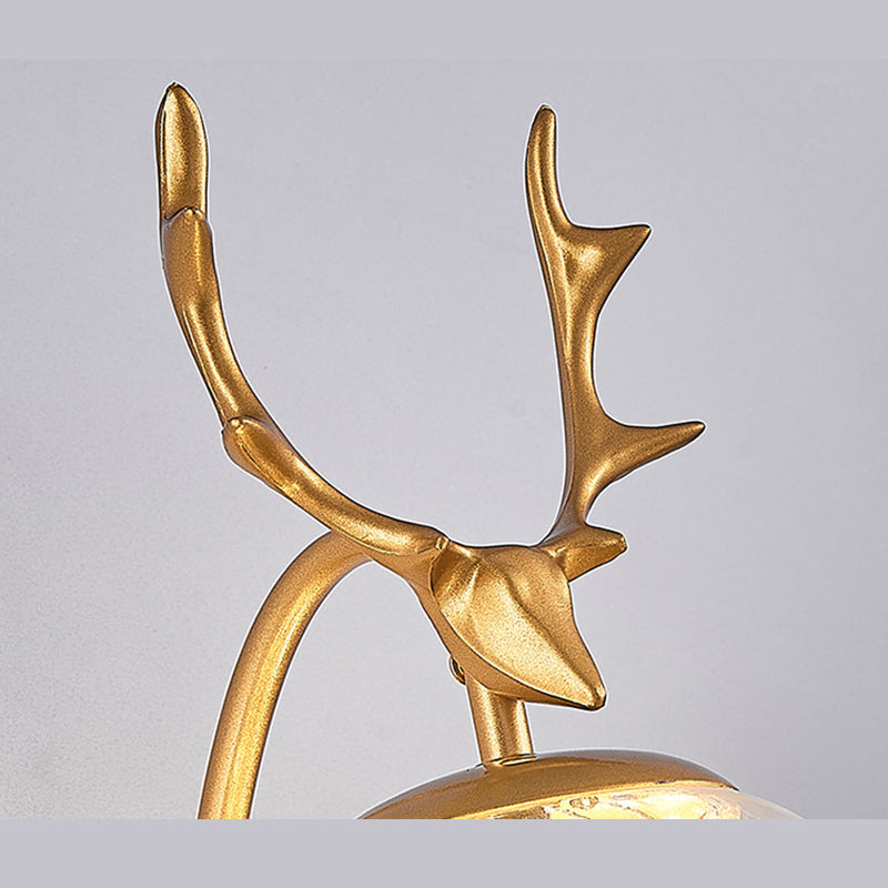 LED Light Strings Simplicity Glass Wall Sconce Metal Antler Design Nordic Style Lighting Fixture for Bedroom Living Room