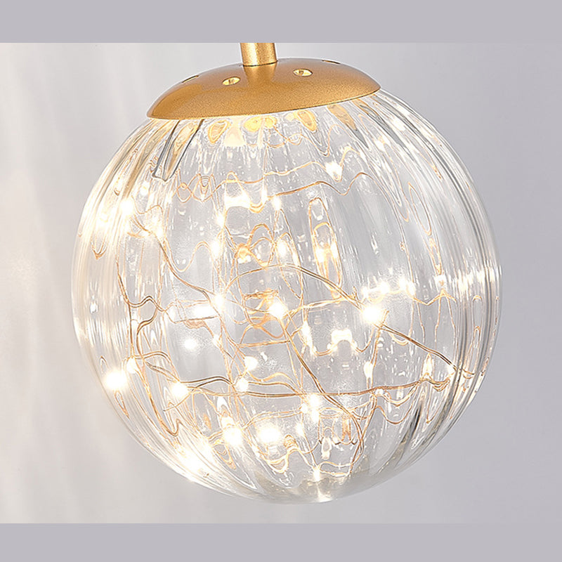 11.8" H Nordic Style Globe Glass Wall Lamp LED Light Strings Creative Antler Elements Lighting Fixture for Hallway Aisle