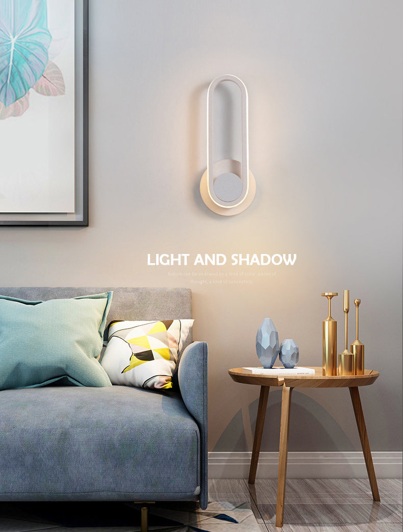 11.8" Height Modern Simplicity LED Wall Lamp 330° Rotatable Line Light for Bedroom