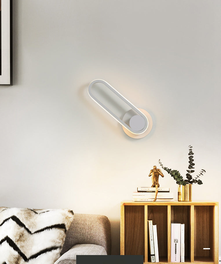 11.8" Height Modern Simplicity LED Wall Lamp 330° Rotatable Line Light for Bedroom