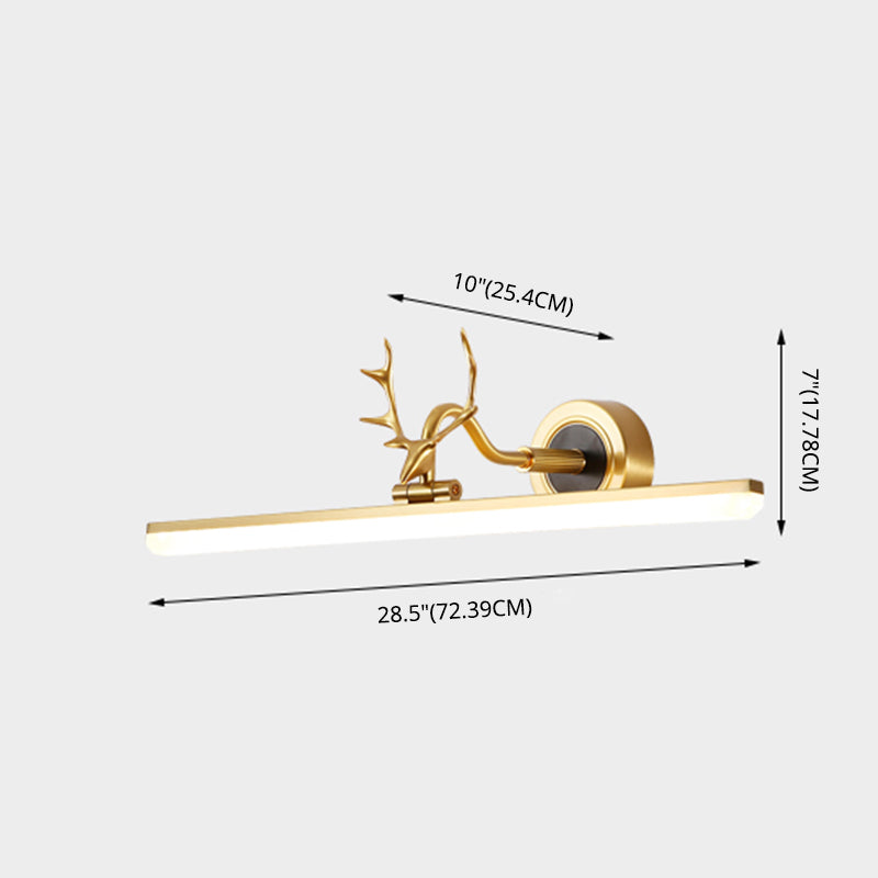 Modern Luxury Linear Vanity Lighting Fixtures Copper Vanity Lights for Bathroom