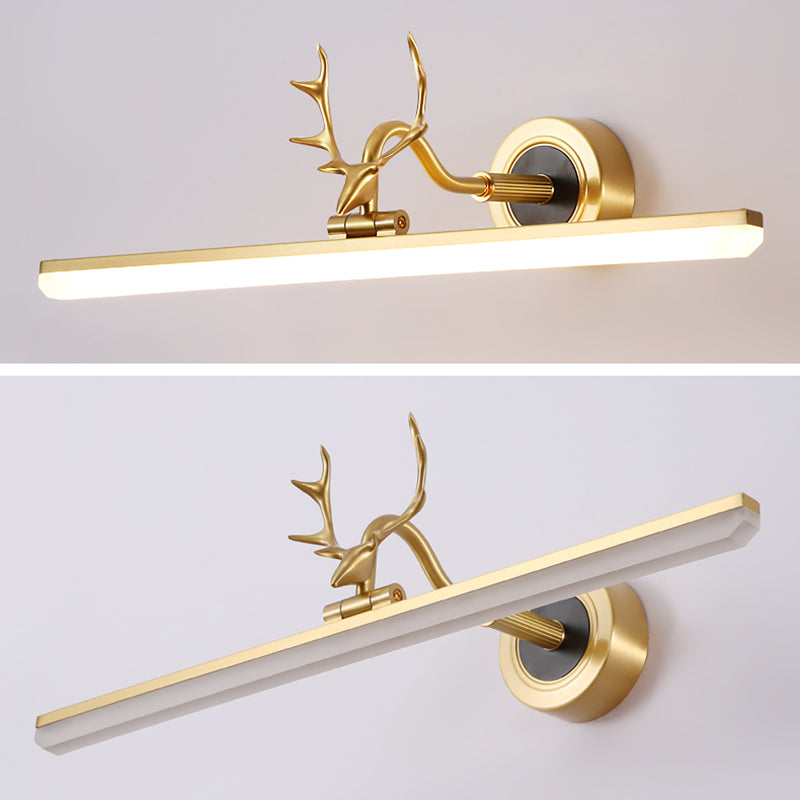 Modern Luxury Linear Vanity Lighting Fixtures Copper Vanity Lights for Bathroom