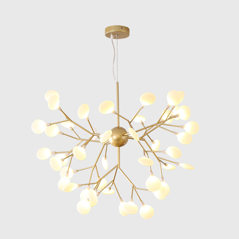 Gold Fireflies Chandelier Light Fixture Simplistic Acrylic Pendant Chandelier for Bedroom