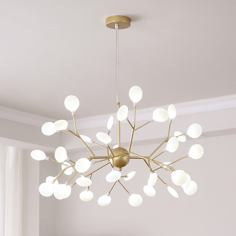 Gold Fireflies Chandelier Light Fixture Simplistic Acrylic Pendant Chandelier for Bedroom