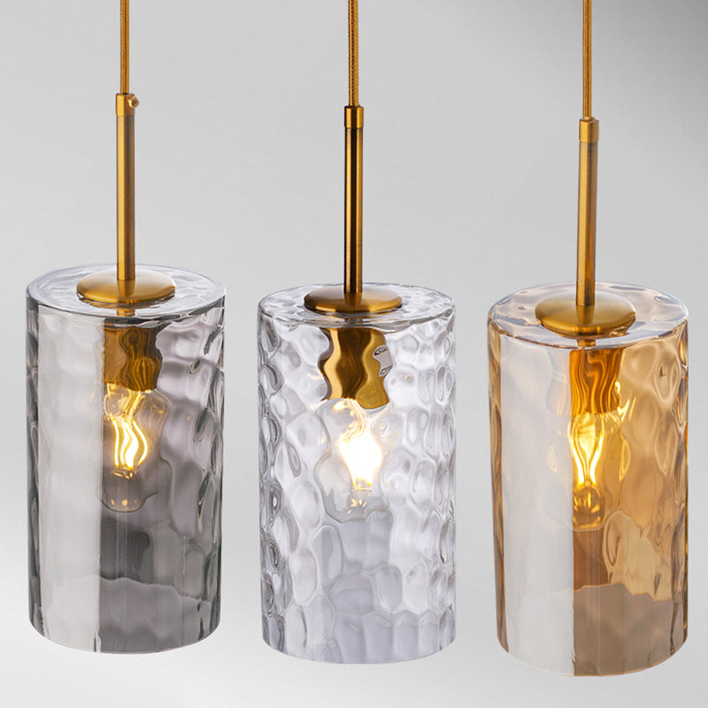 Flipped Glaszylindrische Tropfenlampe Minimalist 1 Glühmessing -Pendelleuchte