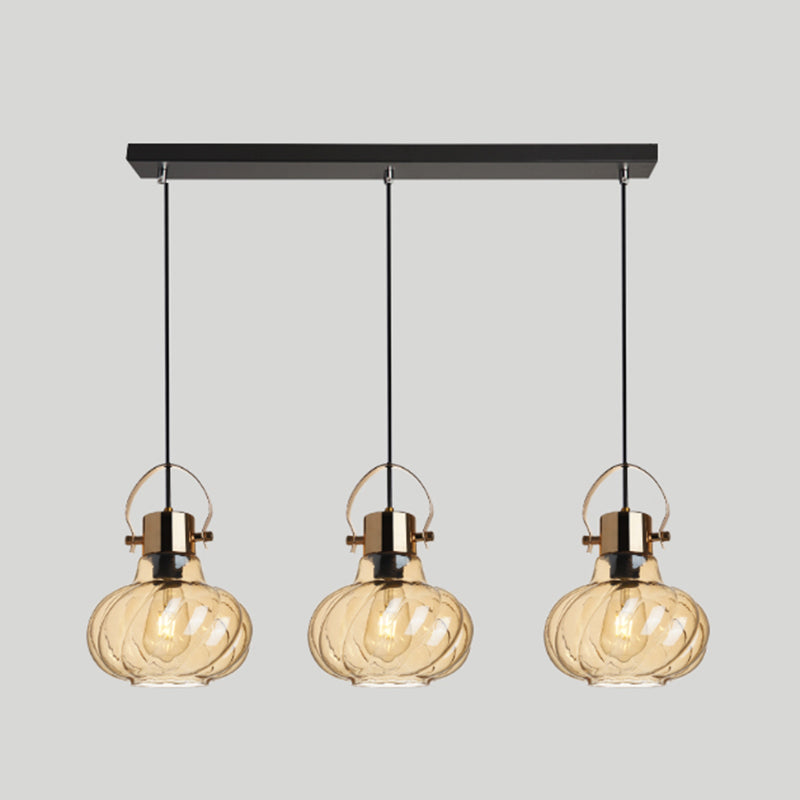 Glass Kettle Shaped Pendant Light Fixture Modern Ceiling Suspension Light for Dinner