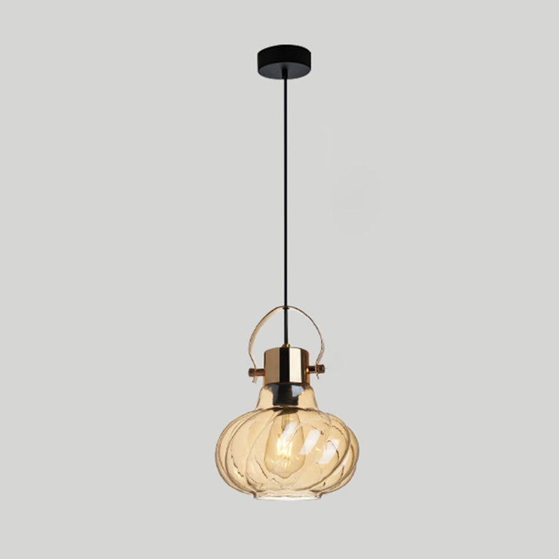 Glass Kettle Shaped Pendant Light Fixture Modern Ceiling Suspension Light for Dinner