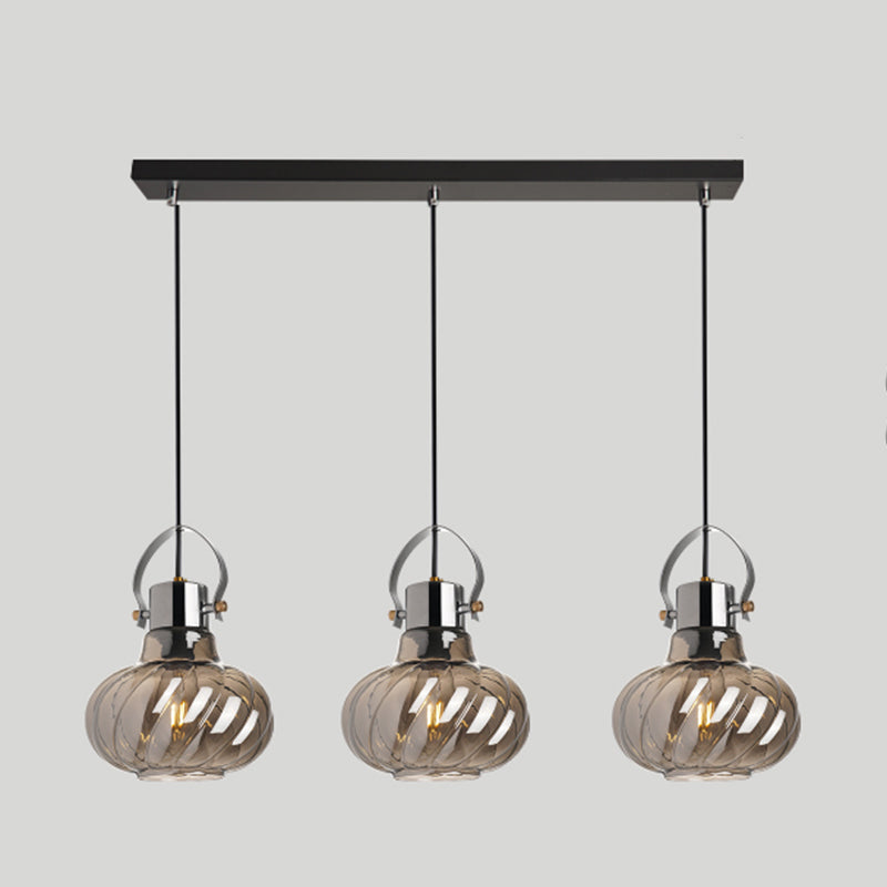 Glass Kettle Shaped Pendant Light Fixture Modern Ceiling Suspension Light for Dinner