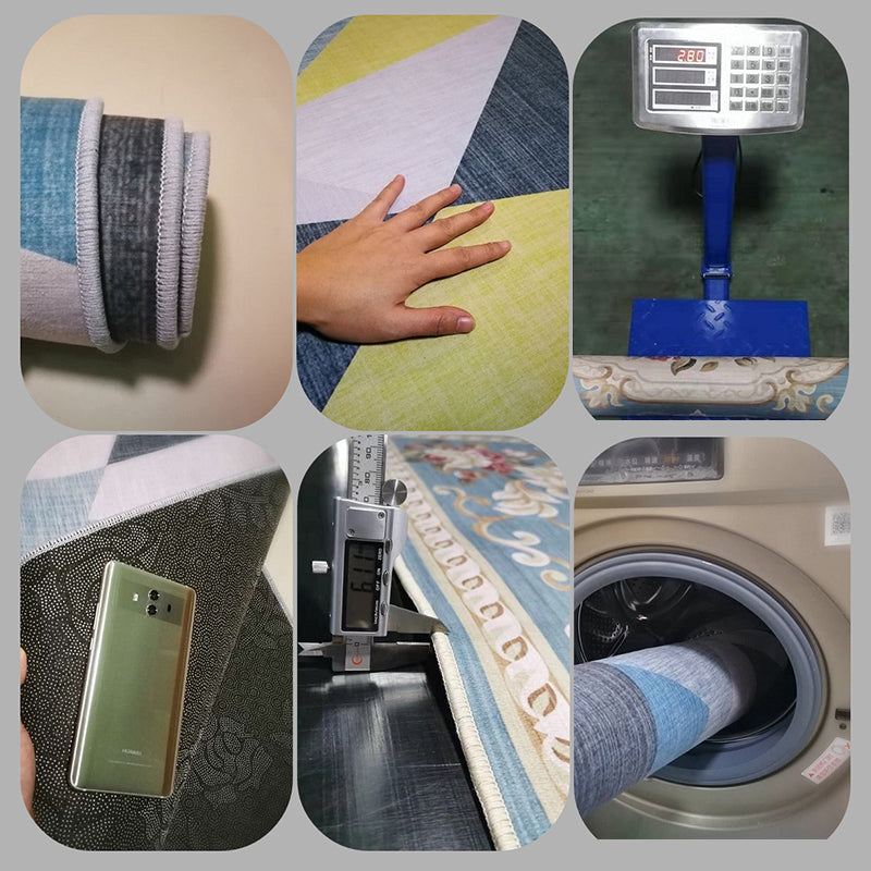 Mehrfarbiger traditioneller Indoor-Teppich Polyester Europäischer Blumendruck Teppich nicht rutschfestem Innenteppich für Wohnzimmer