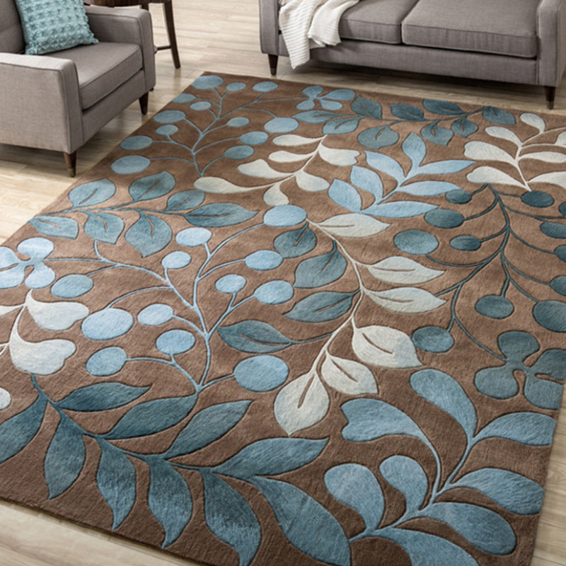 Simplicity Floral Print Rug Funky Polyester Rectangle Rug Friendly Washable Indoor Carpet for Home Decoration