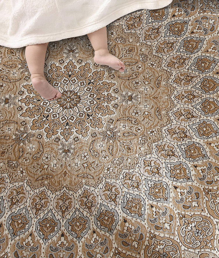 Luxus runder Druckbereich Teppich mehrfarbiger Olyester Teppich Anti-Rutsch-Rucks-Teppich für Wohnzimmer