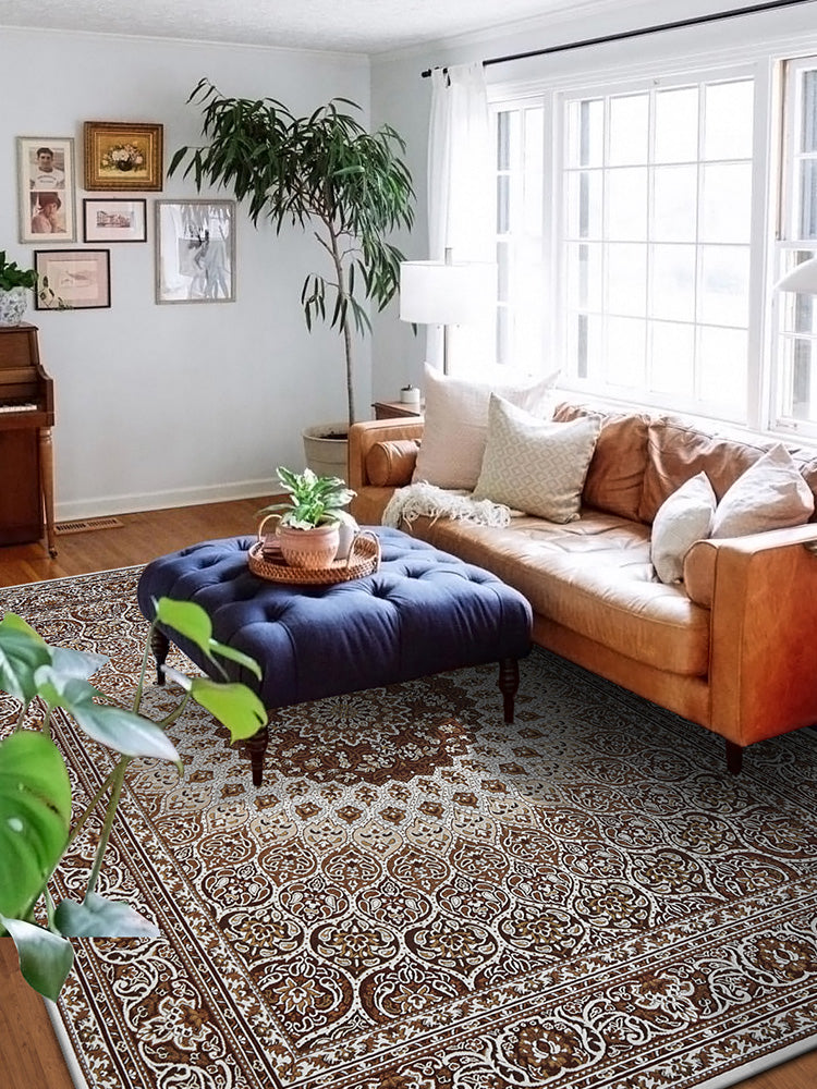 Luxus runder Druckbereich Teppich mehrfarbiger Olyester Teppich Anti-Rutsch-Rucks-Teppich für Wohnzimmer