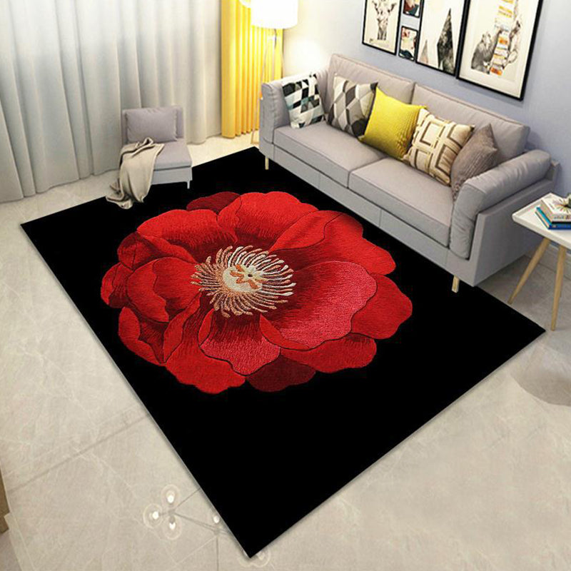 Gorgeous Plant Pattern Rug Modern Individuality Carpet Polyester Washable Carpet for Home Decoration