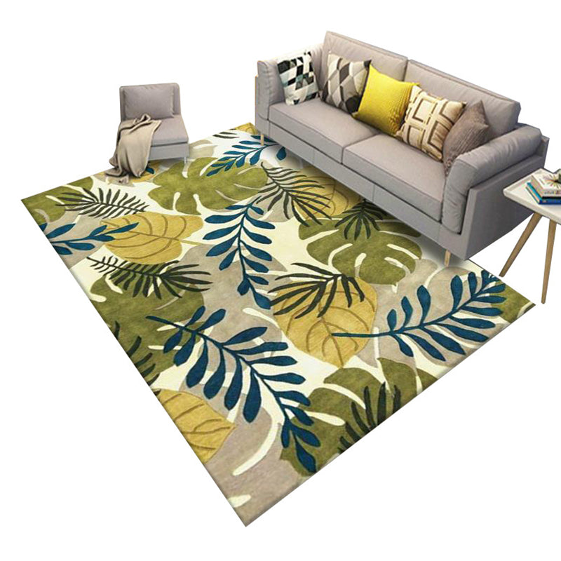 Gorgeous Plant Pattern Rug Modern Individuality Carpet Polyester Washable Carpet for Home Decoration