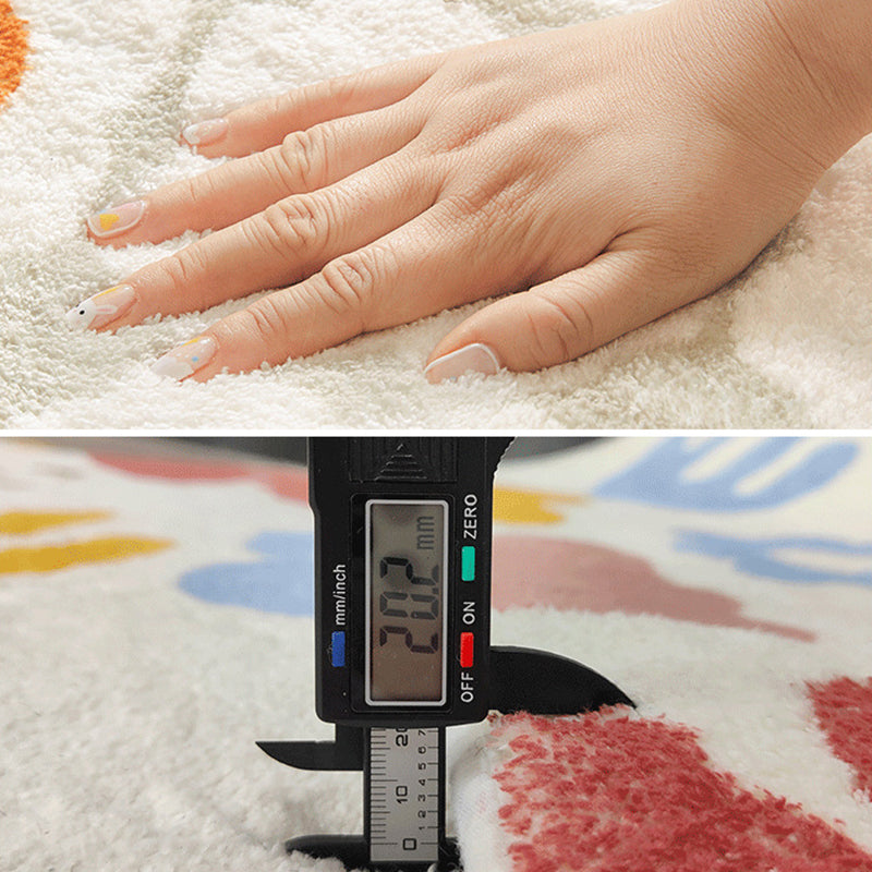 Fresh Floral Printed Rug Comfort Simple Round Carpet Polyester Non-Slip Backing Rug for Bedroom