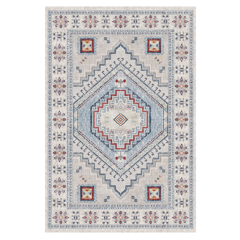 Einfache helle Farbe Absagter Teppich Polyester Ethnisches Blumenmuster Fläche Teppich nicht rutschfest